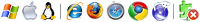 Icone dei sistemi operativi e dei browser compatibili con la mappa interattiva