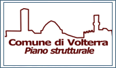 Immagine: il logo con il profilo dei tetti di Volterra, che contraddistingue i documenti e i lavori del Piano Strutturale